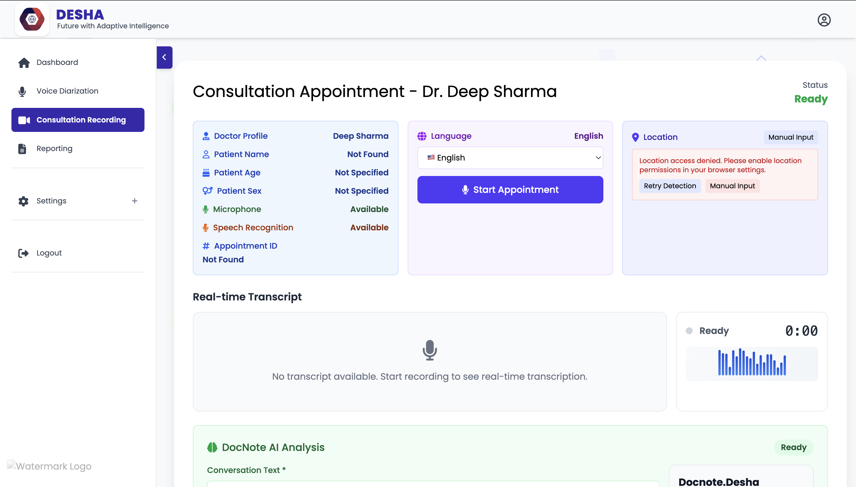 DocNote demo screenshot