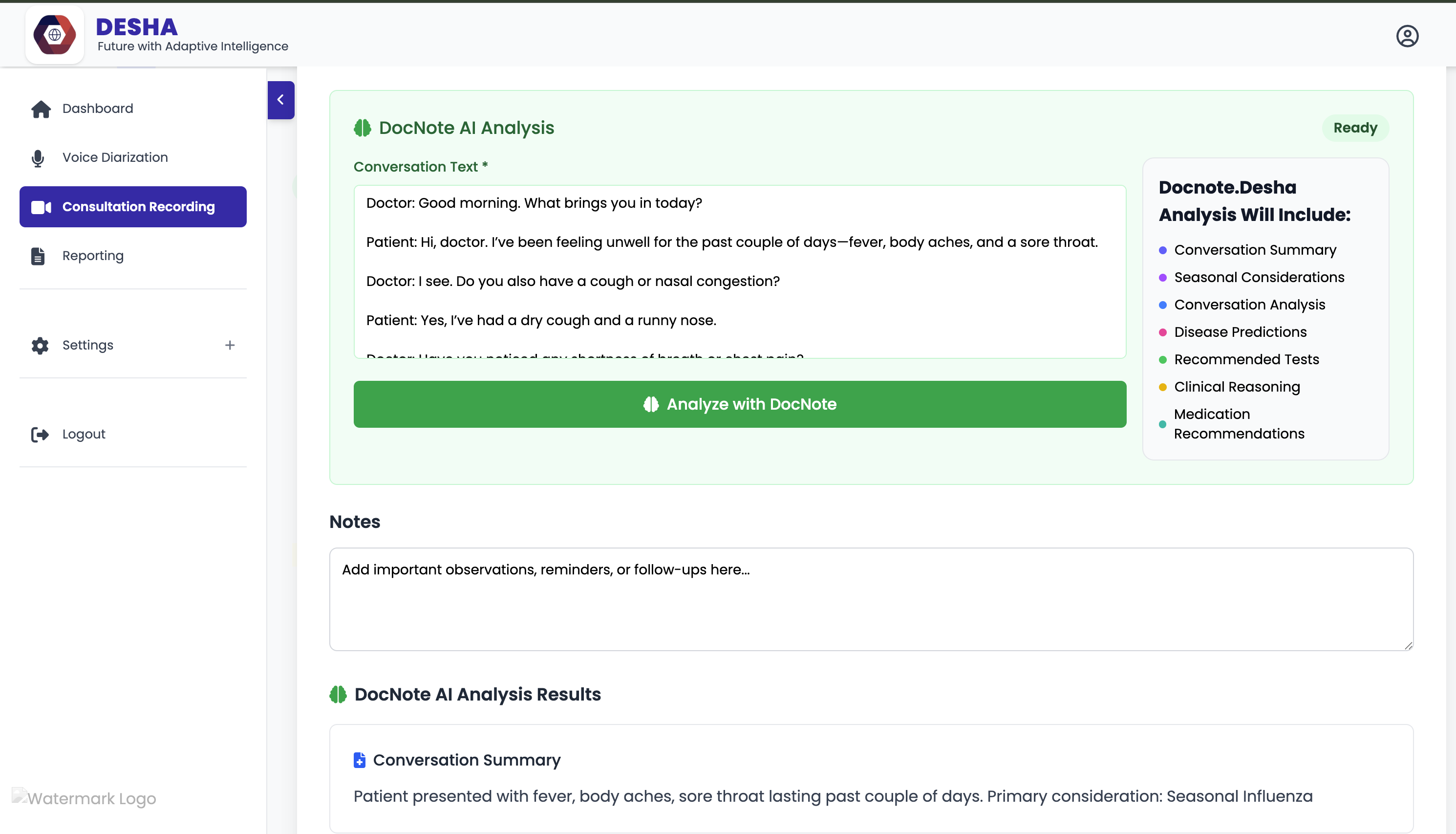 Conversation Summary screenshot